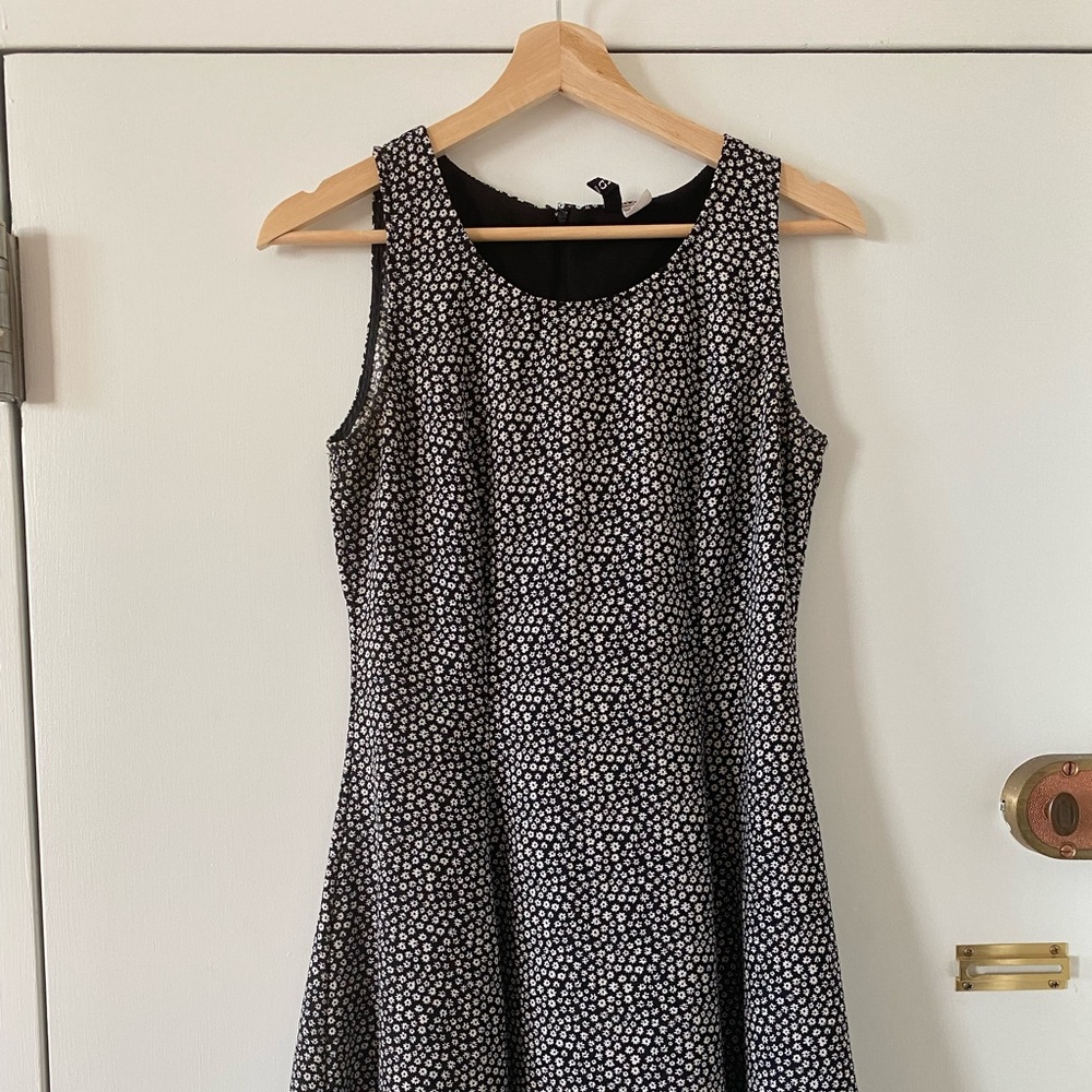 HM flower skater dress, Black and White